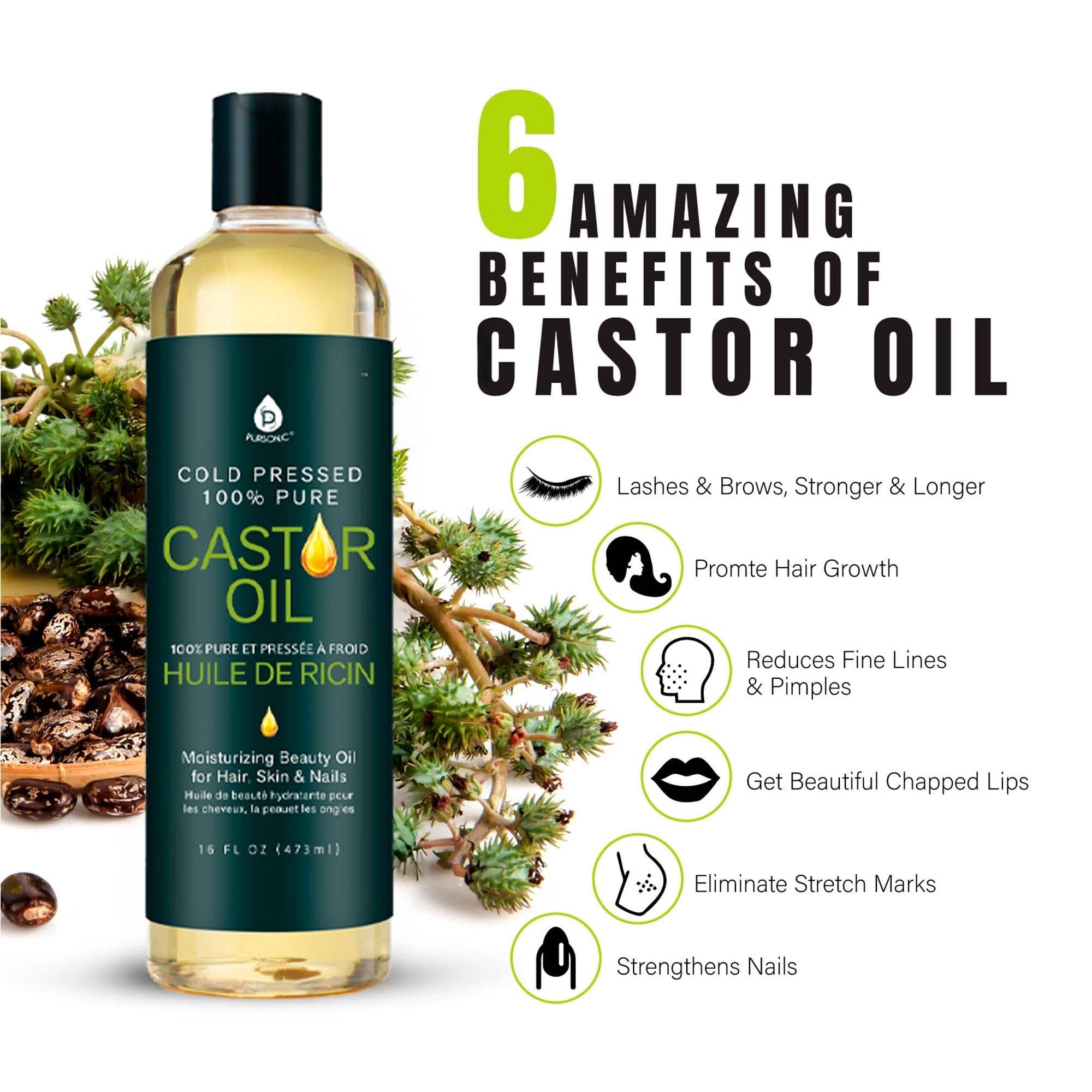 100% Pure Cold Pressed Castor Oil 16 Oz - LAVANDO100% Pure Cold Pressed Castor Oil 16 Oz100% Pure Cold Pressed Castor Oil 16 Oz