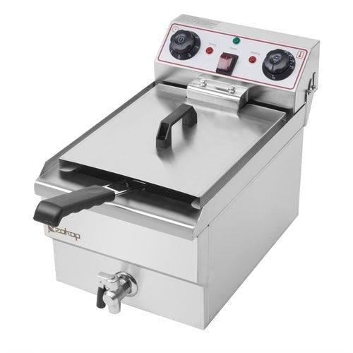 1.7KW 12.5QT/11.8L Stainless Steel Faucet Single Tank Deep Fryer - LAVANDO1.7KW 12.5QT/11.8L Stainless Steel Faucet Single Tank Deep Fryer1.7KW 12.5QT/11.8L Stainless Steel Faucet Single Tank Deep Fryer