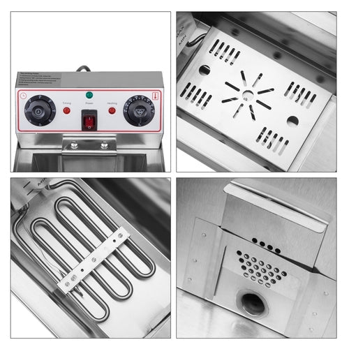 1.7KW 12.5QT/11.8L Stainless Steel Faucet Single Tank Deep Fryer - LAVANDO1.7KW 12.5QT/11.8L Stainless Steel Faucet Single Tank Deep Fryer1.7KW 12.5QT/11.8L Stainless Steel Faucet Single Tank Deep Fryer