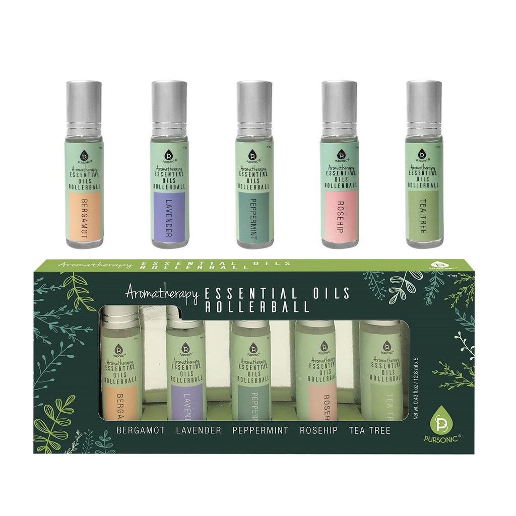 Aromatherapy Essential Oils Rollerballs (Bergamot, Lavender, Peppermint, Rosehip, Tea Tree) - LAVANDOAromatherapy Essential Oils Rollerballs (Bergamot, Lavender, Peppermint, Rosehip, Tea Tree)Aromatherapy Essential Oils Rollerballs (Bergamot, Lavender, Peppermint, Rosehip, Tea Tree)