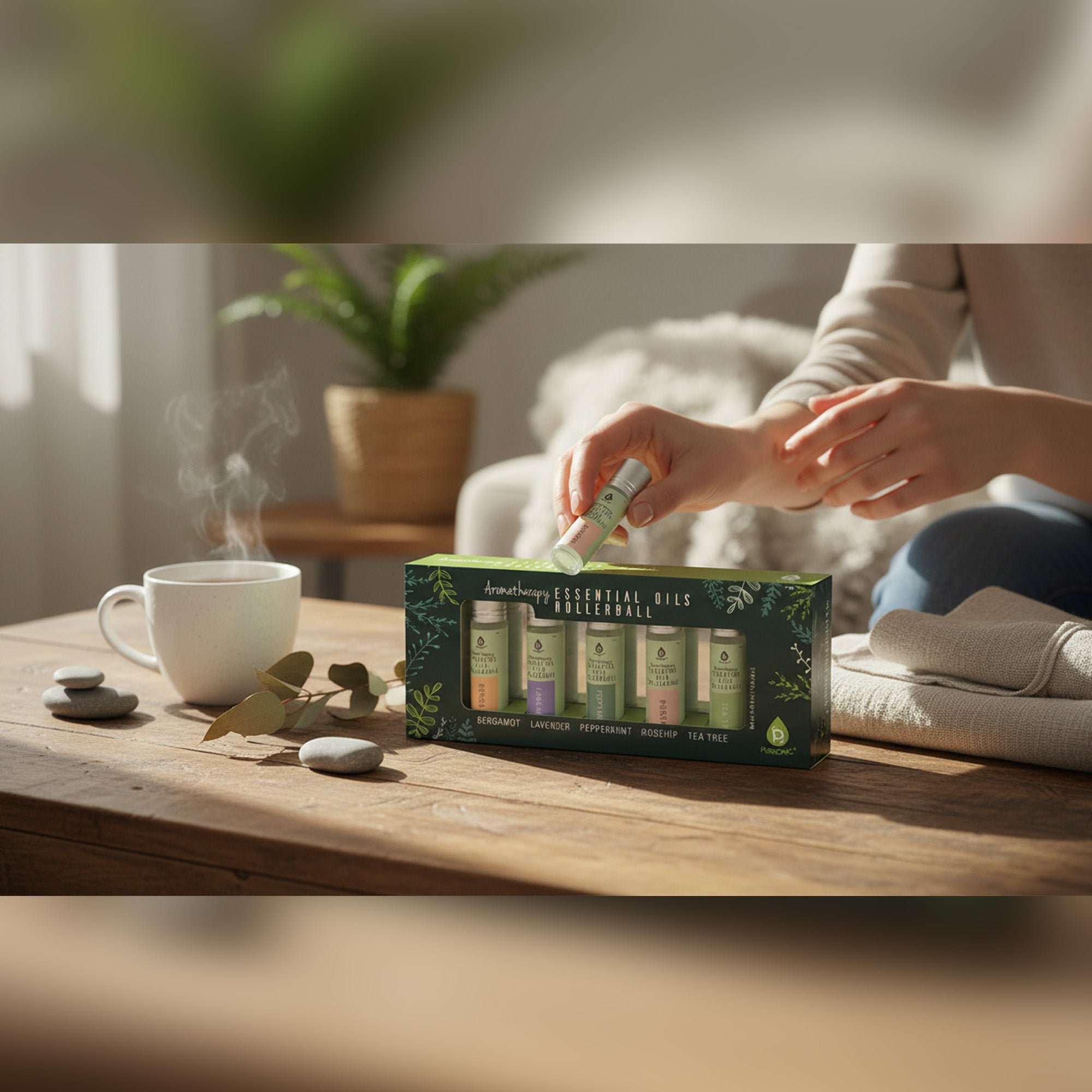 Aromatherapy Essential Oils Rollerballs (Bergamot, Lavender, Peppermint, Rosehip, Tea Tree) - LAVANDOAromatherapy Essential Oils Rollerballs (Bergamot, Lavender, Peppermint, Rosehip, Tea Tree)Aromatherapy Essential Oils Rollerballs (Bergamot, Lavender, Peppermint, Rosehip, Tea Tree)