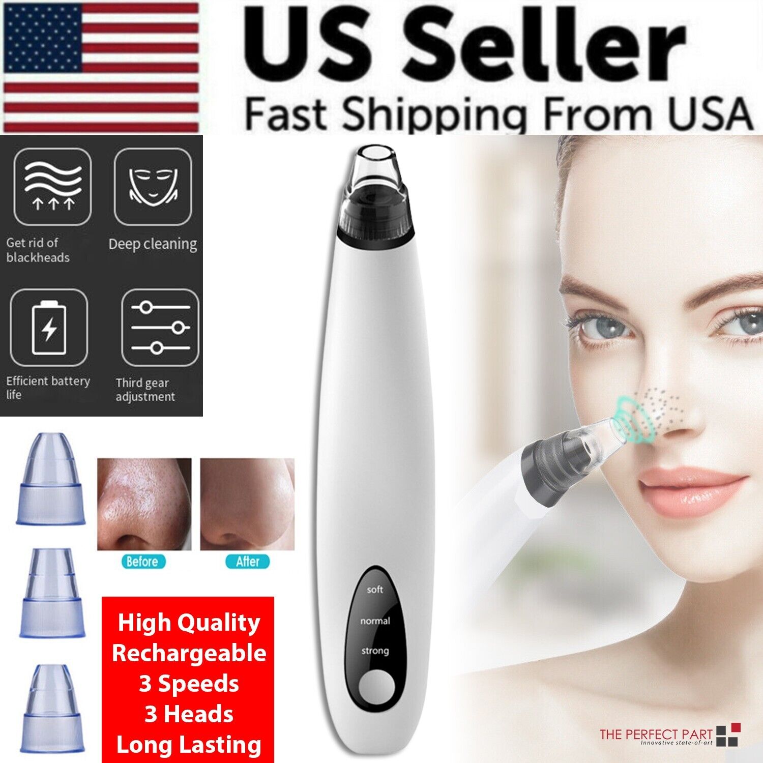 Electric Blackhead Remover Cleaner Face Diamond Pore Vacuum Suction White Heads - LAVANDOElectric Blackhead Remover Cleaner Face Diamond Pore Vacuum Suction White HeadsElectric Blackhead Remover Cleaner Face Diamond Pore Vacuum Suction White Heads