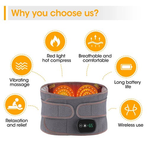 Heat Therapy Lumbar Brace Support Massager Waist Massager Back Belt - LAVANDOHeat Therapy Lumbar Brace Support Massager Waist Massager Back BeltHeat Therapy Lumbar Brace Support Massager Waist Massager Back Belt