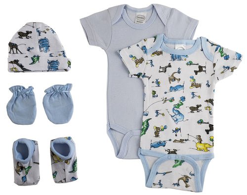 Newborn Baby Boys 5 Pc Layette Baby Shower Gift - LAVANDONewborn Baby Boys 5 Pc Layette Baby Shower GiftNewborn Baby Boys 5 Pc Layette Baby Shower Gift