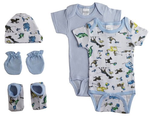 Newborn Baby Boys 5 Pc Layette Baby Shower Gift - LAVANDONewborn Baby Boys 5 Pc Layette Baby Shower GiftNewborn Baby Boys 5 Pc Layette Baby Shower Gift