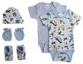 Newborn Baby Boys 5 Pc Layette Baby Shower Gift - LAVANDONewborn Baby Boys 5 Pc Layette Baby Shower GiftNewborn Baby Boys 5 Pc Layette Baby Shower Gift