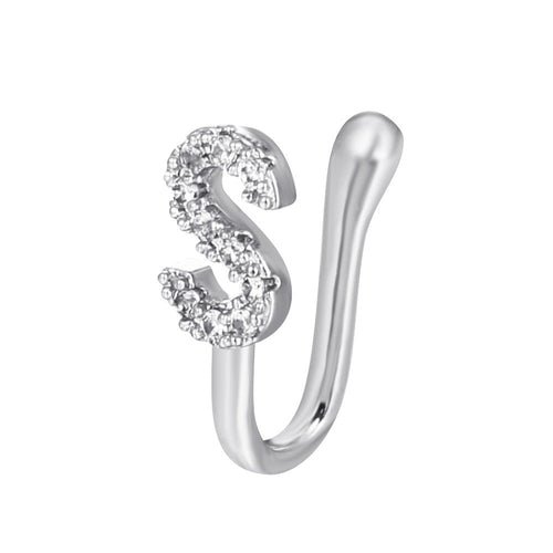 No Piercing Nose Pin Copper Inlaid Zircon Letter U Shape - LAVANDONo Piercing Nose Pin Copper Inlaid Zircon Letter U ShapeNo Piercing Nose Pin Copper Inlaid Zircon Letter U Shape