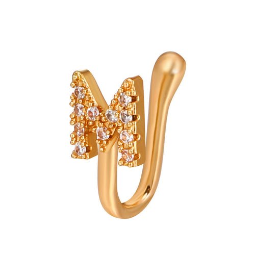 No Piercing Nose Pin Copper Inlaid Zircon Letter U Shape - LAVANDONo Piercing Nose Pin Copper Inlaid Zircon Letter U ShapeNo Piercing Nose Pin Copper Inlaid Zircon Letter U Shape