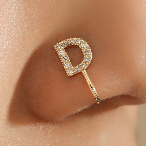 No Piercing Nose Pin Copper Inlaid Zircon Letter U Shape - LAVANDONo Piercing Nose Pin Copper Inlaid Zircon Letter U ShapeNo Piercing Nose Pin Copper Inlaid Zircon Letter U Shape