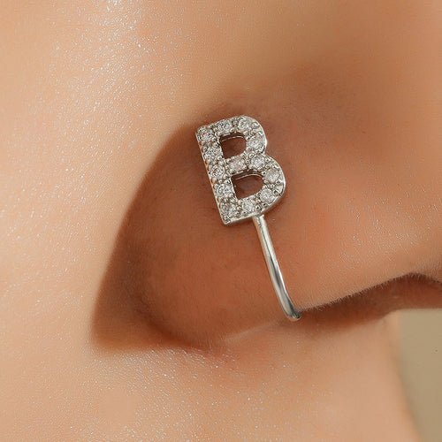 No Piercing Nose Pin Copper Inlaid Zircon Letter U Shape - LAVANDONo Piercing Nose Pin Copper Inlaid Zircon Letter U ShapeNo Piercing Nose Pin Copper Inlaid Zircon Letter U Shape