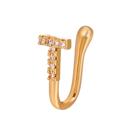 No Piercing Nose Pin Copper Inlaid Zircon Letter U Shape - LAVANDONo Piercing Nose Pin Copper Inlaid Zircon Letter U ShapeNo Piercing Nose Pin Copper Inlaid Zircon Letter U Shape