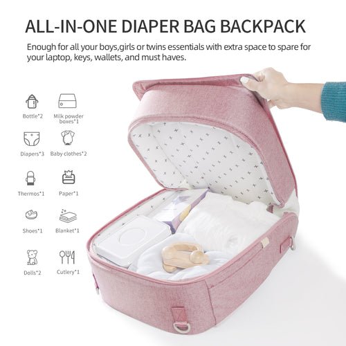 Portable Baby Diaper Bag Backpack with Changing Pad - LAVANDOPortable Baby Diaper Bag Backpack with Changing PadPortable Baby Diaper Bag Backpack with Changing Pad