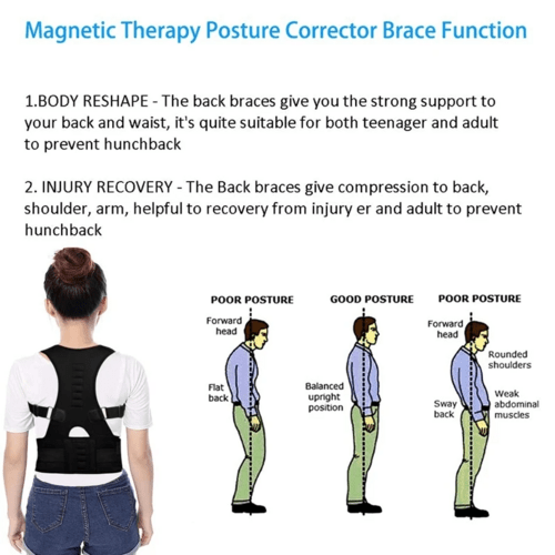 Posture Corrector Support Magnetic Back Shoulder Brace Belt Band For - LAVANDOPosture Corrector Support Magnetic Back Shoulder Brace Belt Band ForPosture Corrector Support Magnetic Back Shoulder Brace Belt Band For