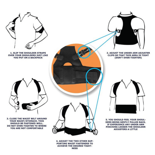 Posture Corrector Support Magnetic Back Shoulder Brace Belt Band For - LAVANDOPosture Corrector Support Magnetic Back Shoulder Brace Belt Band ForPosture Corrector Support Magnetic Back Shoulder Brace Belt Band For
