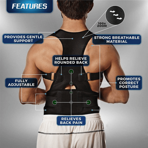 Posture Corrector Support Magnetic Back Shoulder Brace Belt Band For - LAVANDOPosture Corrector Support Magnetic Back Shoulder Brace Belt Band ForPosture Corrector Support Magnetic Back Shoulder Brace Belt Band For