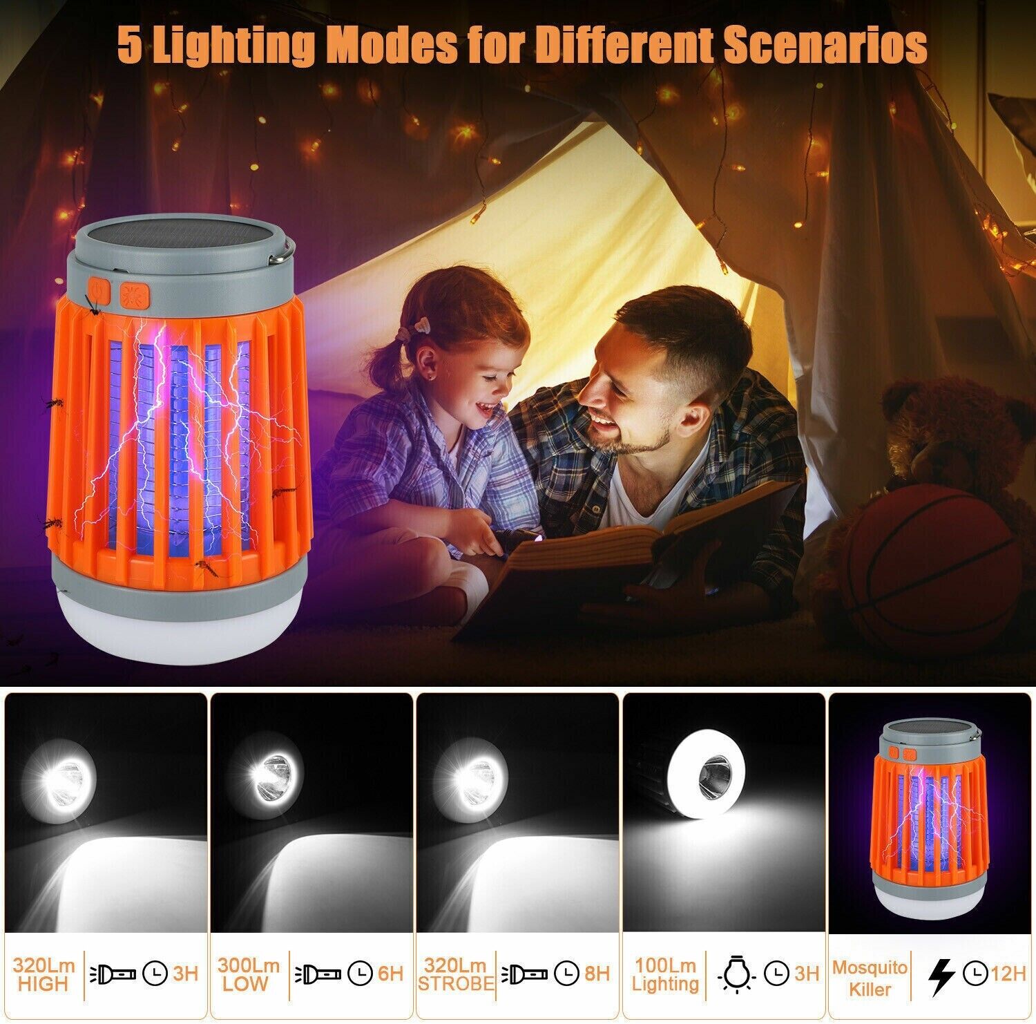 Solar USB Mosquito Killer Light Electronic Fly Bug Insect Zapper Trap Pest Lamp - LAVANDOSolar USB Mosquito Killer Light Electronic Fly Bug Insect Zapper Trap Pest LampSolar USB Mosquito Killer Light Electronic Fly Bug Insect Zapper Trap Pest Lamp