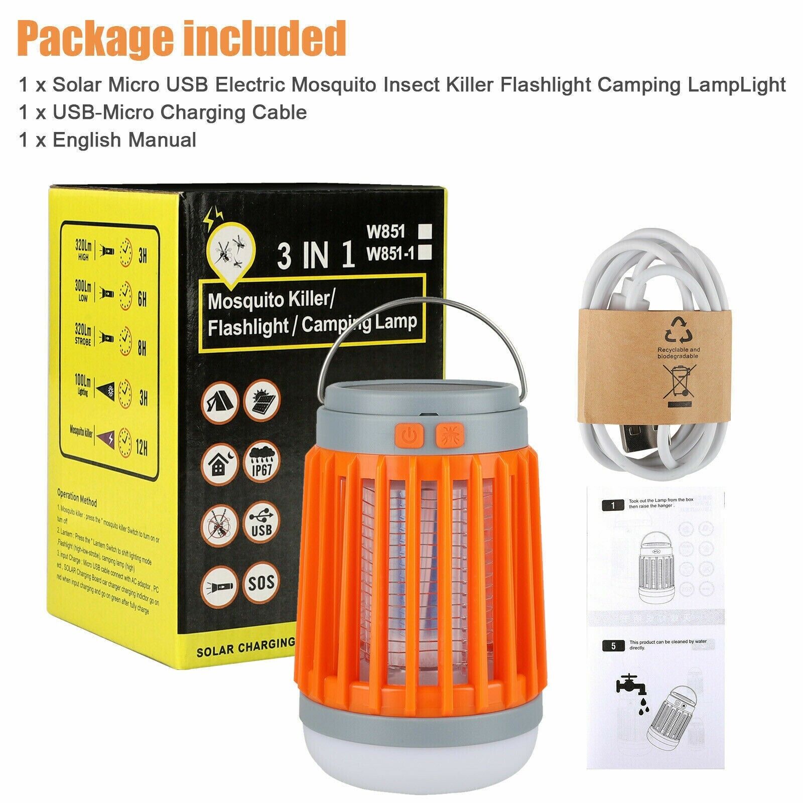 Solar USB Mosquito Killer Light Electronic Fly Bug Insect Zapper Trap Pest Lamp - LAVANDOSolar USB Mosquito Killer Light Electronic Fly Bug Insect Zapper Trap Pest LampSolar USB Mosquito Killer Light Electronic Fly Bug Insect Zapper Trap Pest Lamp