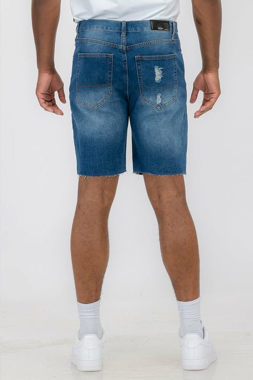 Washed Distressed Denim Shorts DSP1 - LAVANDOWashed Distressed Denim Shorts DSP1Washed Distressed Denim Shorts DSP1